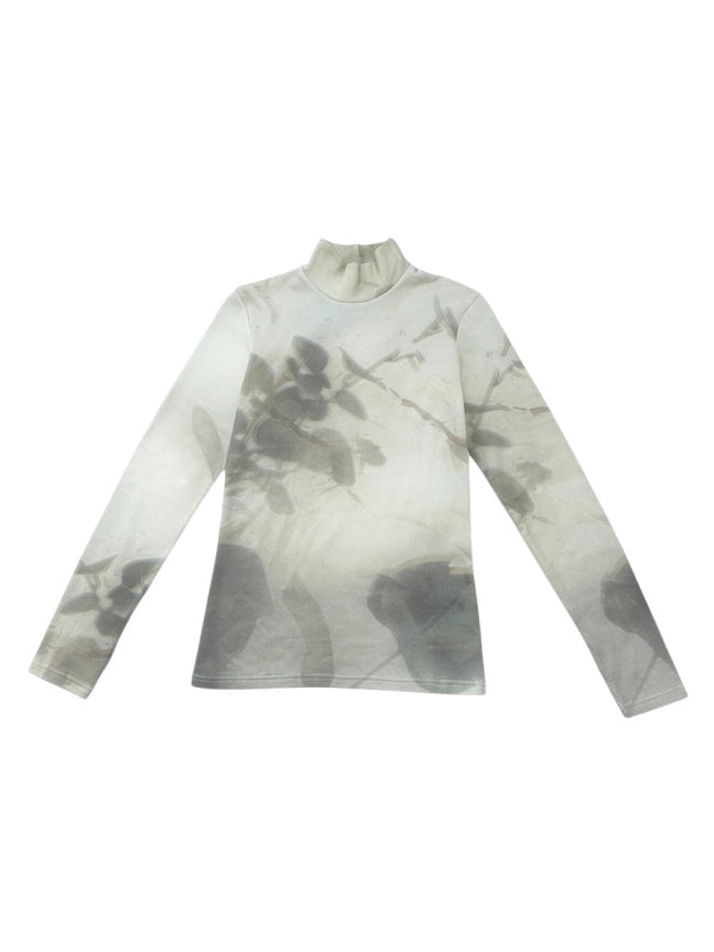 PRINT FAB HI NECK