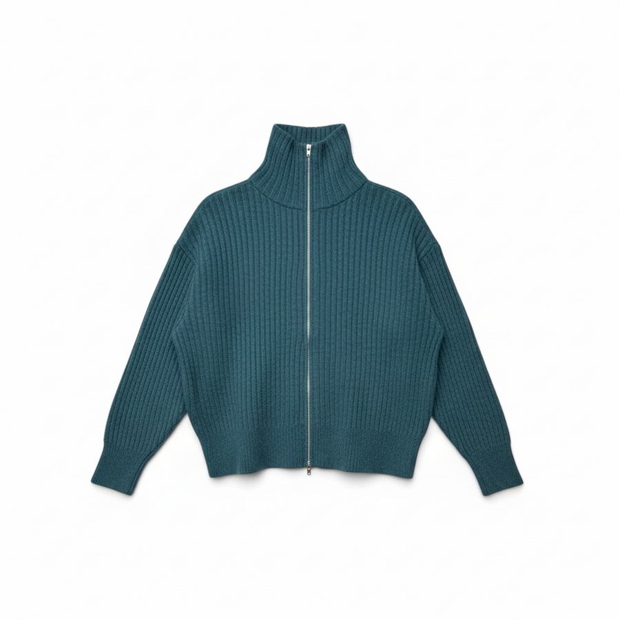 HI NECK ZIP KNIT