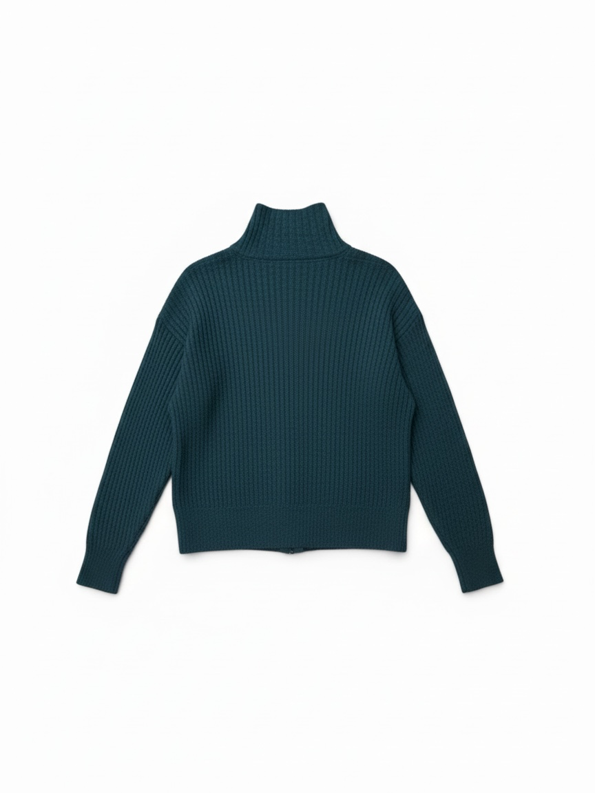 HI NECK ZIP KNIT