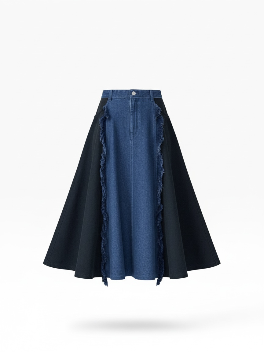 DOCKING DENIM SKIRT