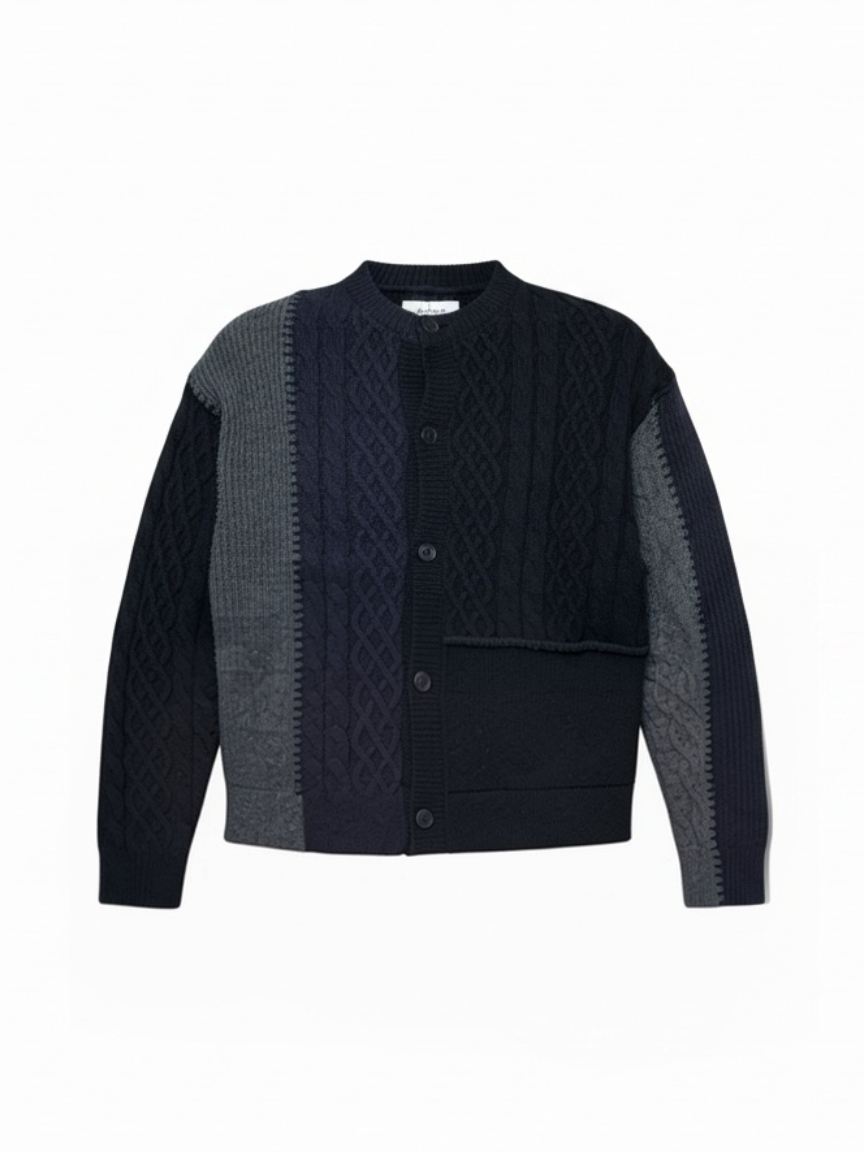 PATCHWORK KNIT CARDIGAN
