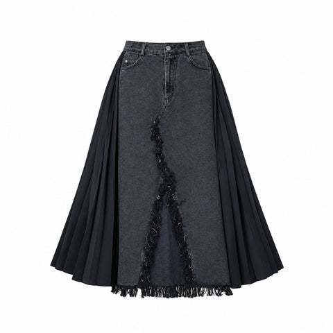 DOCKING DENIM SKIRT