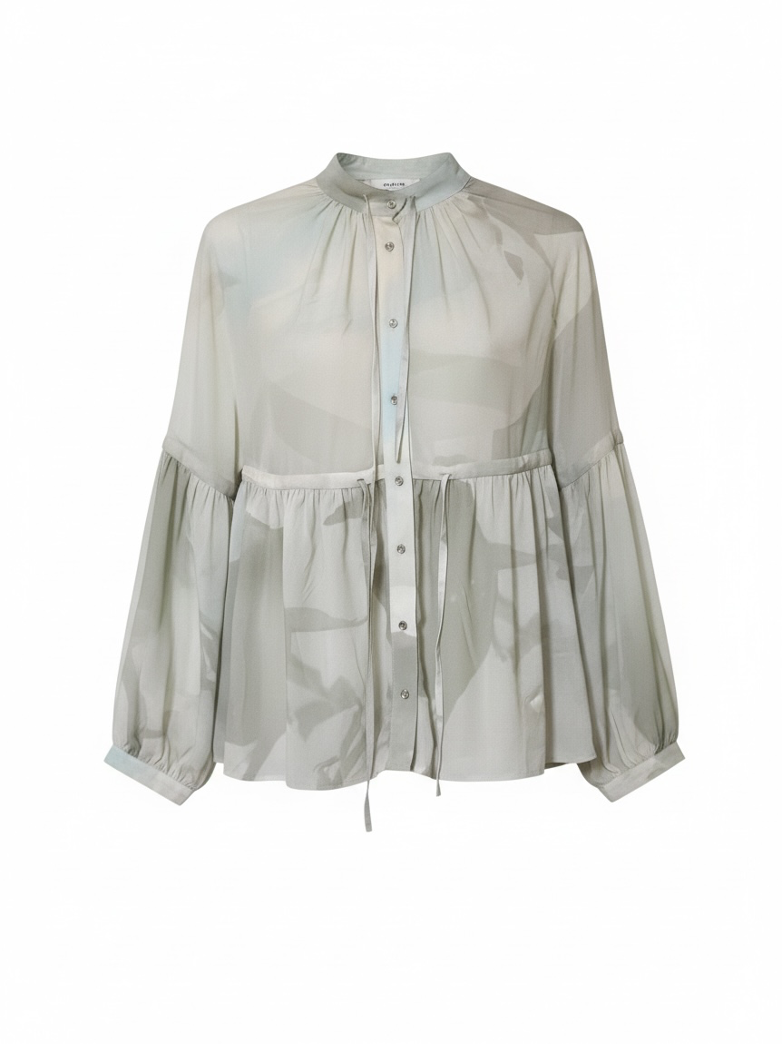 PRINT OS GATHERED BLOUSE