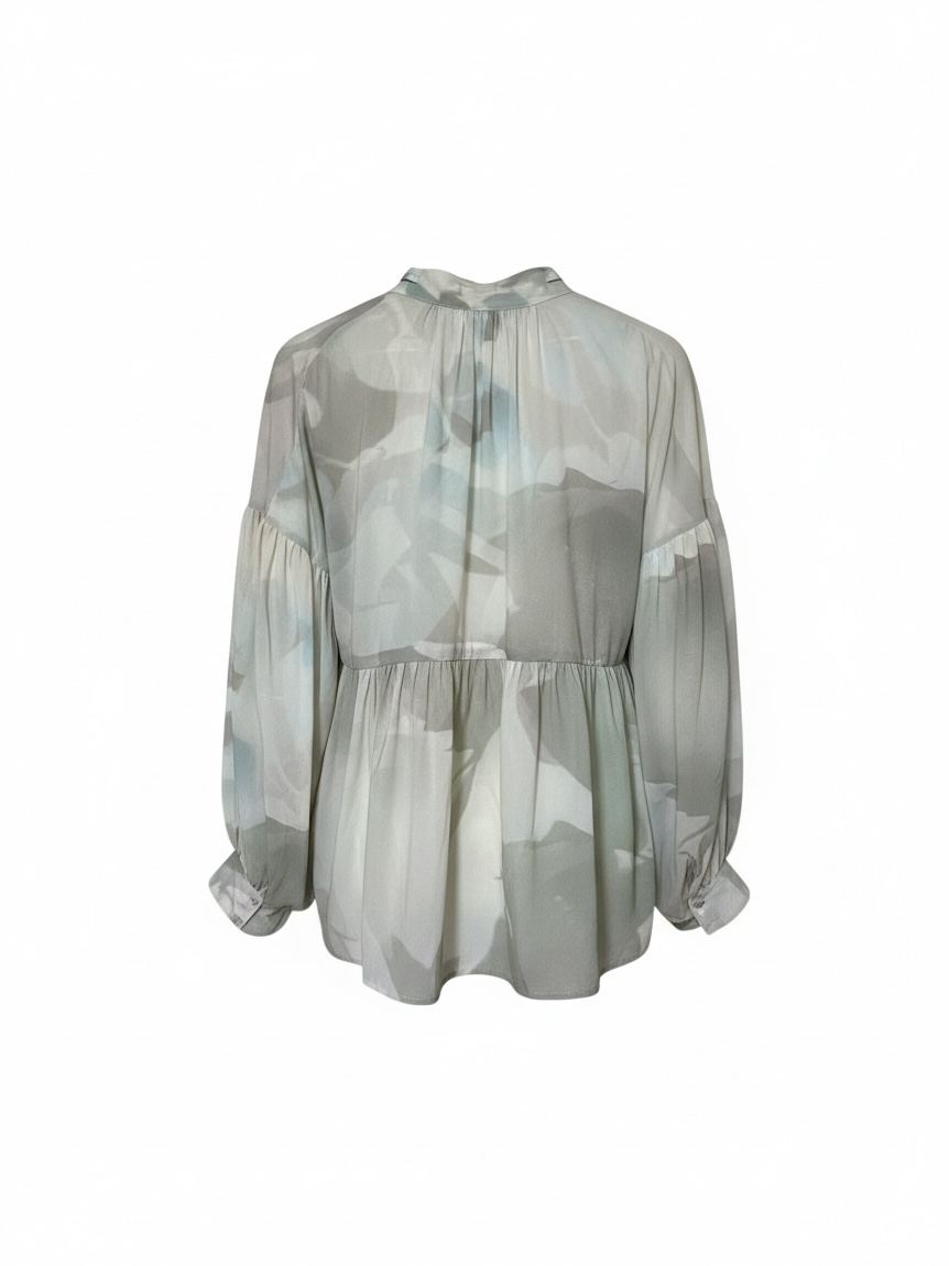 PRINT OS GATHERED BLOUSE