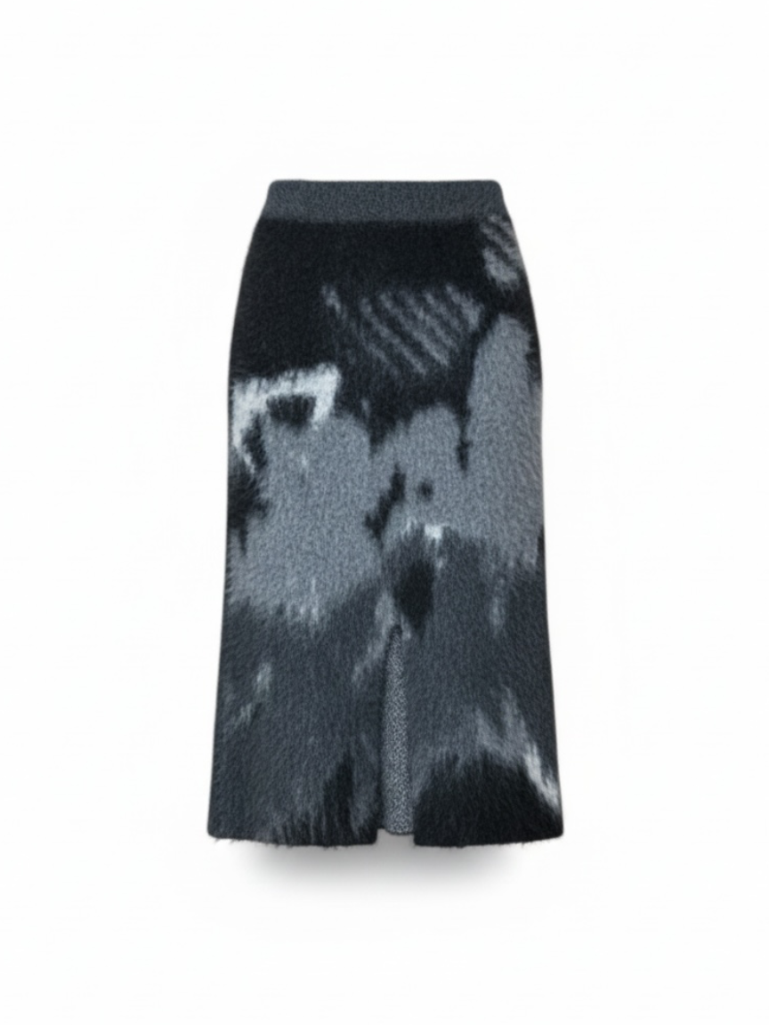 BRUSHED JACQUARD SKIRT