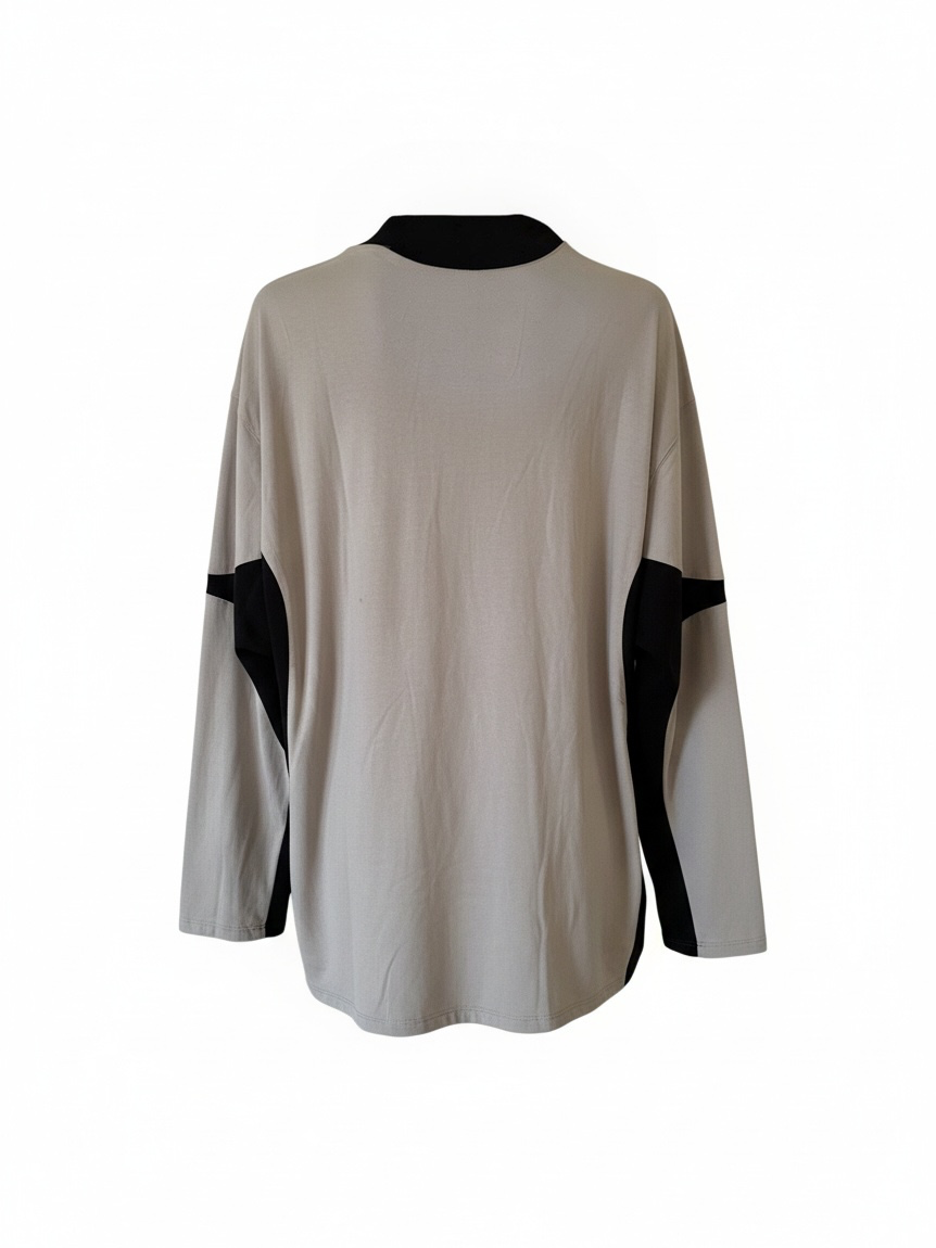 RIB PANELED L/S T-SHIRT